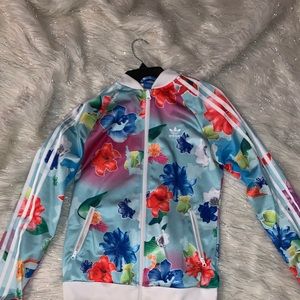 adidas blue floral jacket